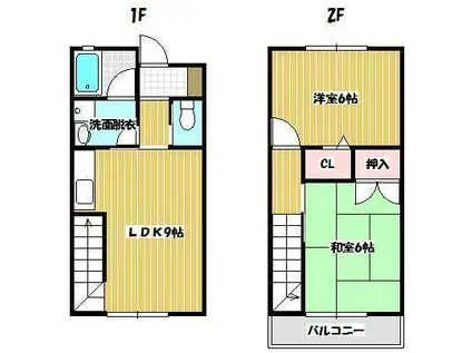 クラージュ(2LDK/1階)の間取り写真