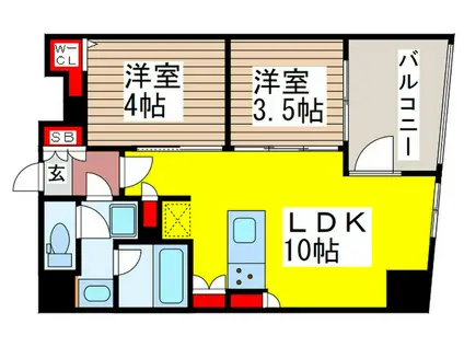 アーバネックス日本橋水天宮(2LDK/3階)の間取り写真