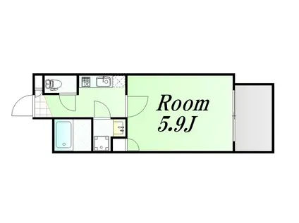 PRIMAVERA MINAMIMORIMACHI(1K/4階)の間取り写真