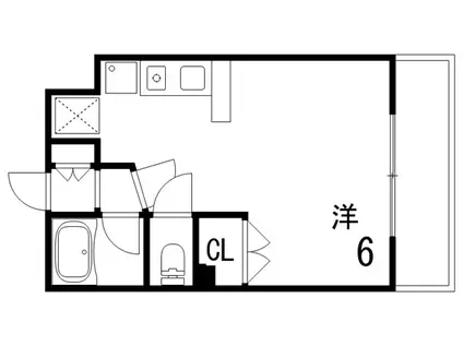 アルファコート(ワンルーム/2階)の間取り写真