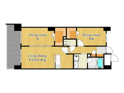 AMALFI(2LDK/3階)の間取り写真