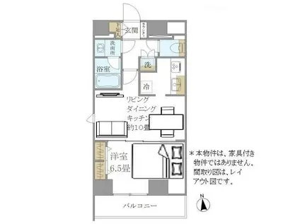 PREMIUM CUBE 上野(1LDK/11階)の間取り写真