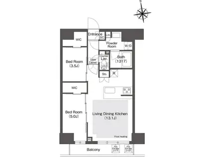 コンフォリア・リヴ西葛西(2LDK/7階)の間取り写真