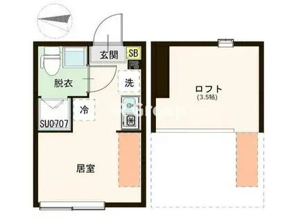 ハーモニーテラス西亀有II(ワンルーム/2階)の間取り写真