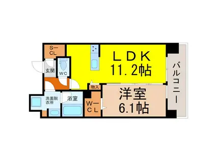 アースグランデ泉(1LDK/11階)の間取り写真