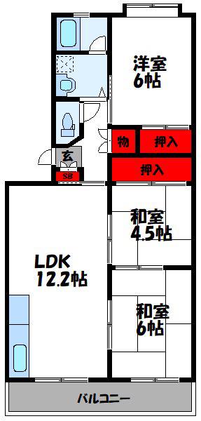 エクセレント塩浜(3LDK/4階)の間取り写真