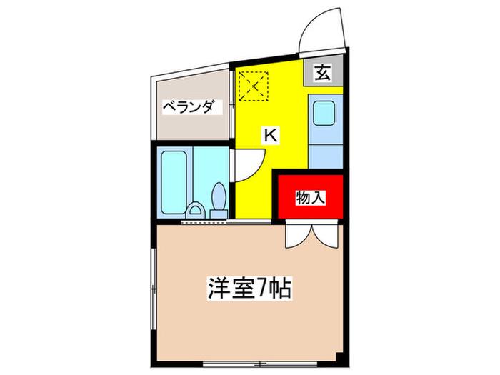 野口ビル(1K/2階)の間取り写真