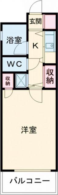 ロマネスク東町(1K/6階)の間取り写真