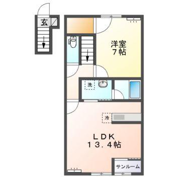  ネクストステージ(1LDK/2階)の間取り写真
