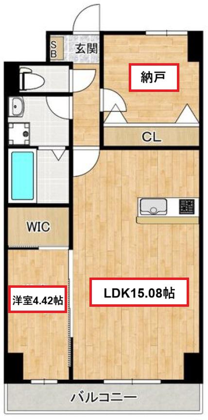 GROOVE豊中レジデンス(1SLDK/8階)の間取り写真