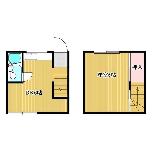 ツインハウス高雄(1DK/1階)の間取り写真