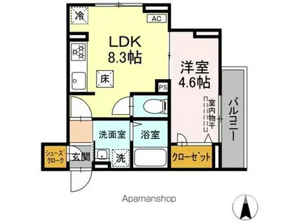 D PAINA KANNON(1LDK/1階)の間取り写真