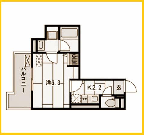 プランドール横浜(1K/1階)の間取り写真