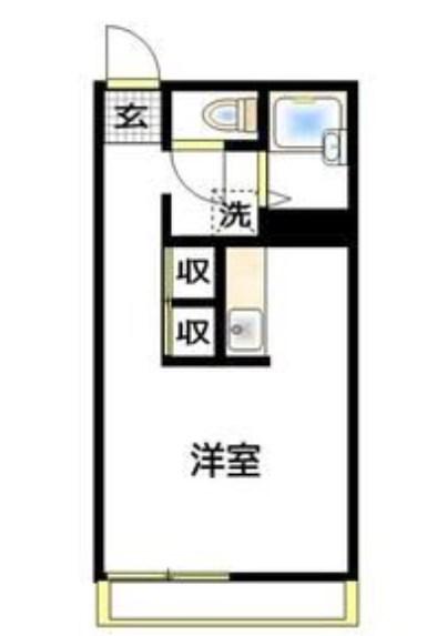 ヴィラ萩山 B(ワンルーム/2階)の間取り写真