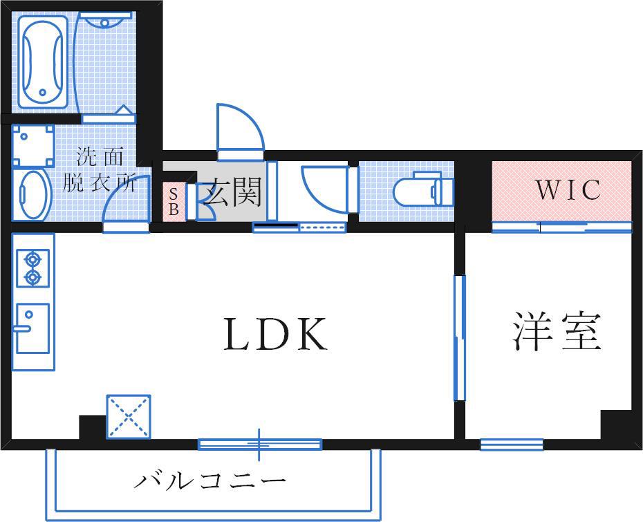 サンシエ神戸元町(1LDK/4階)の間取り写真