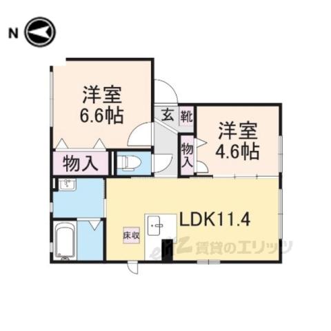 アルカディア アネックス(2LDK/1階)の間取り写真