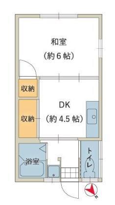 メゾン桜坂(1DK/2階)の間取り写真
