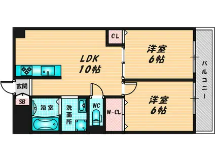 ファーロ(2LDK/3階)の間取り写真