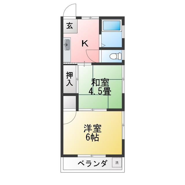 ヨシノハイツ(2K/3階)の間取り写真
