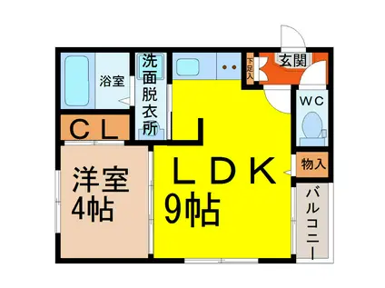エンジェルケープ(1LDK/2階)の間取り写真