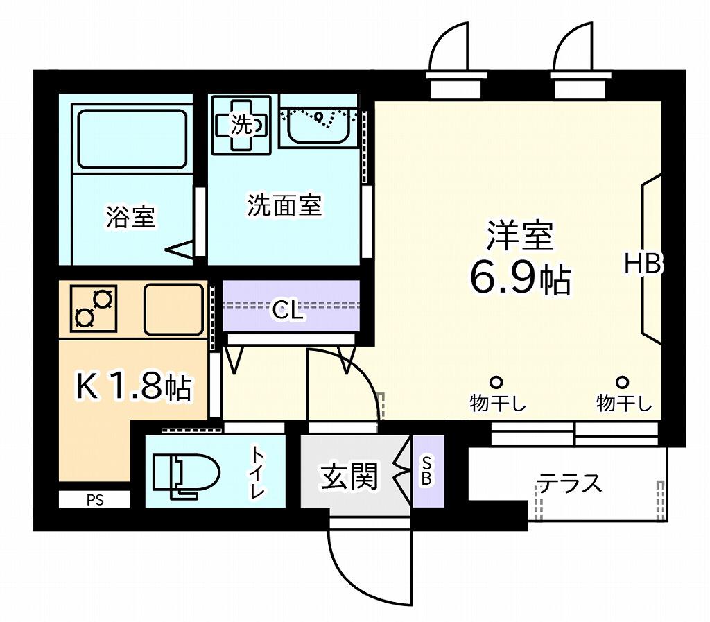 KOUGETSU(1K/1階)の間取り写真