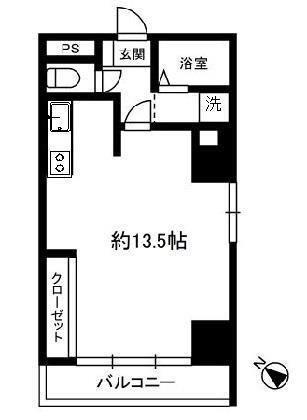ル・グラン元町(ワンルーム/4階)の間取り写真