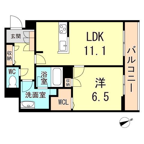 カーサ ピノ 5(1LDK/2階)の間取り写真