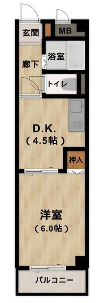 VILLA HIRANO(1DK/3階)の間取り写真