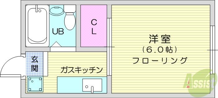 ふきのとう1(1K/2階)の間取り写真