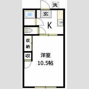 コーポ山田(1K/1階)の間取り写真