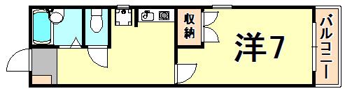 サイラント神呪(1K/2階)の間取り写真