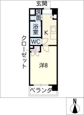 シティライフ明が丘(1K/4階)の間取り写真