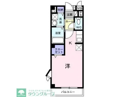 ベル・オトンヌ(ワンルーム/2階)の間取り写真