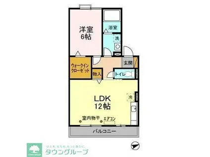 オリーブガーデンA・B・C(1LDK/2階)の間取り写真