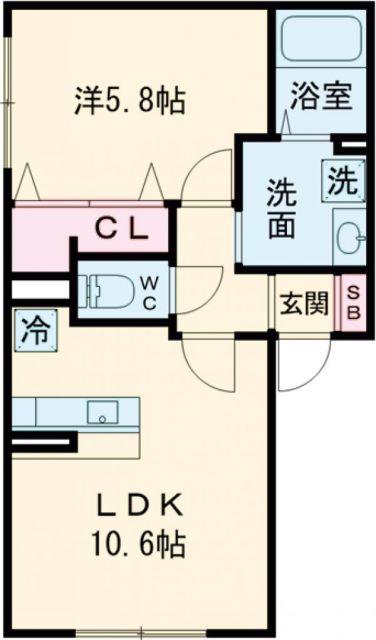 FIRST SKY L(1LDK/2階)の間取り写真