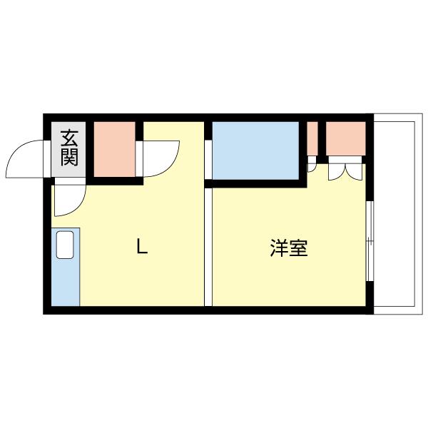 ローヤルハイツ8.8(1DK/3階)の間取り写真