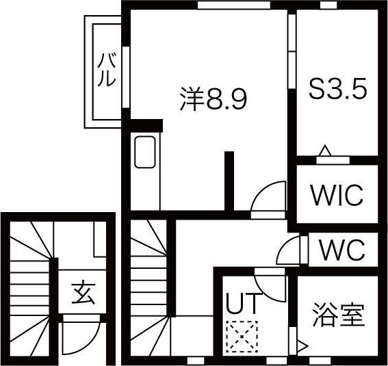 ラ・ルーナ(1SK/2階)の間取り写真