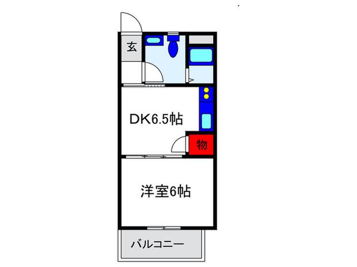 WINDY蛍池(1DK/3階)の間取り写真