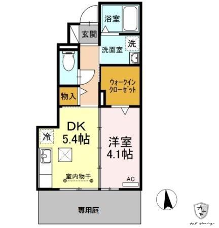 セジュールタミ(1DK/1階)の間取り写真