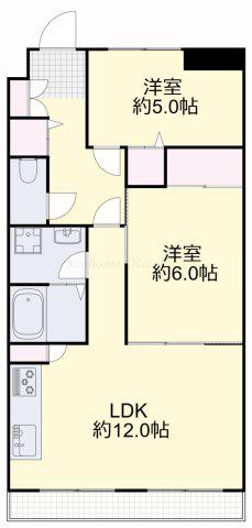 リアライズ円山(2LDK/2階)の間取り写真