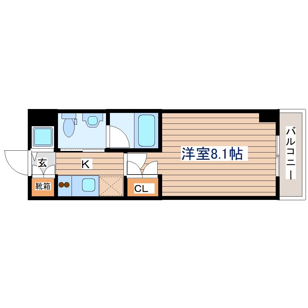 レジデンス仙台駅東(1K/4階)の間取り写真