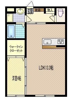 シャインコート原田(1LDK/3階)の間取り写真