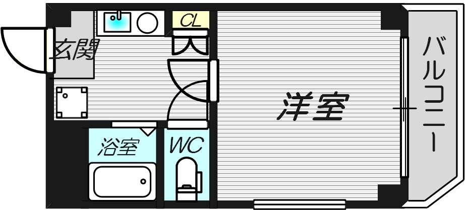 ええハウス(1K/2階)の間取り写真