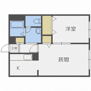 シャーメゾン発寒A(1LDK/2階)の間取り写真