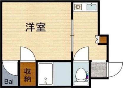 ロイヤルハイツまつい3(1K/4階)の間取り写真