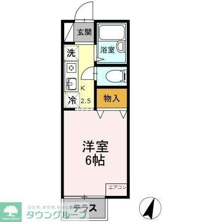 ドルフ北烏山D(1K/1階)の間取り写真