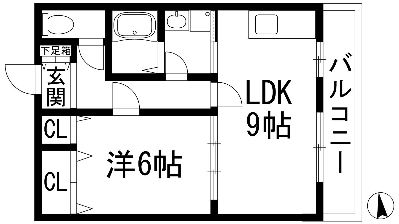 ハイムカトレア(1LDK/1階)の間取り写真