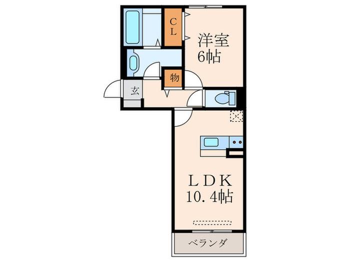 ロイヤルG黒崎駅前(1LDK/3階)の間取り写真