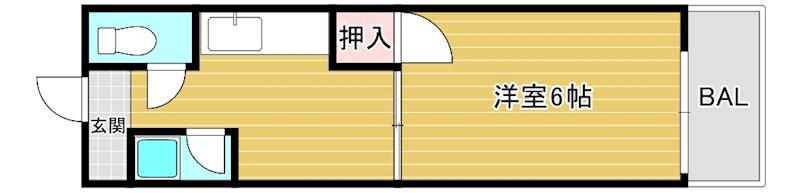 RIZEONE城東野江レジデンス(1DK/5階)の間取り写真