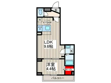 グラナーデ西瑞江(1LDK/1階)の間取り写真